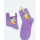 Сиреневые трикотажные высокие носки с принтом