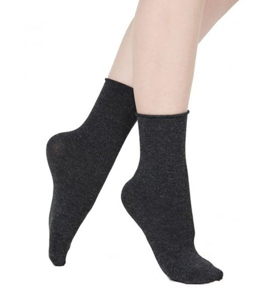 Темно-серые трикотажные однотонные носки