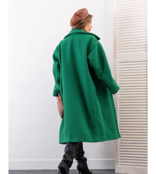 Вільне зелене пальто з букле