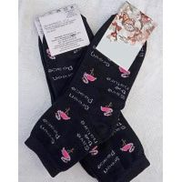 Черные трикотажные носки с фламинго