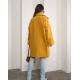Горчичное кашемировое пальто кокон