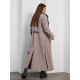 Бежевое длинное пальто на синтепоне