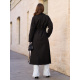 Черное кашемировое пальто с разрезами