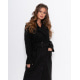 Черное кашемировое однобортное пальто с карманами