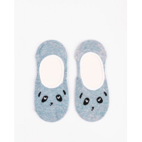 Голубые трикотажные следки с декором