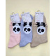 Бежеві трикотажні шкарпетки з пандами на манжетах
