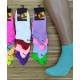 Темно-рожеві неонові трикотажні шкарпетки з написом
