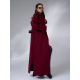 Удлиненное пальто цвета бургунди с боковыми разрезами
