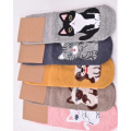 Коричневі трикотажні шкарпетки з котячим декором