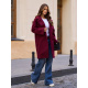 Кашемировое пальто-кокон темно-бордового цвета