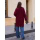 Кашемировое пальто-кокон темно-бордового цвета
