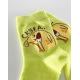Салатовые трикотажные высокие носки с принтом