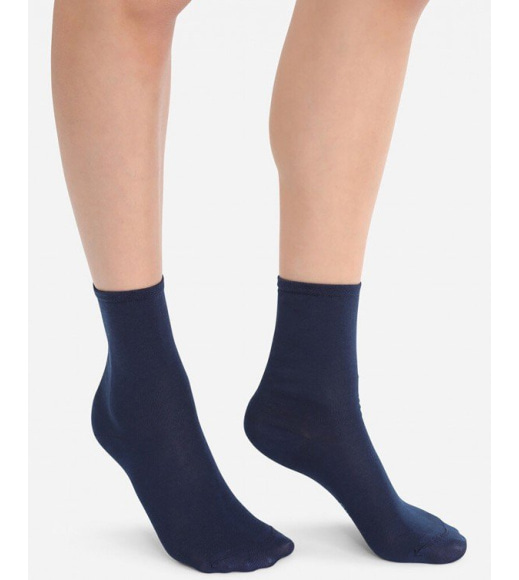 Темно-сині трикотажні однотонні шкарпетки