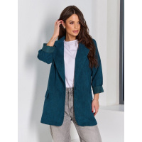 Темно-зеленый вельветовый пиджак свободного кроя