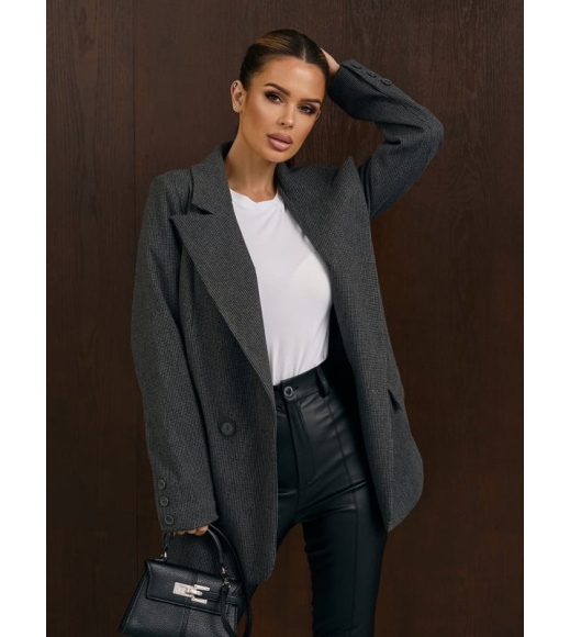 Серый классический пиджак из кашемира