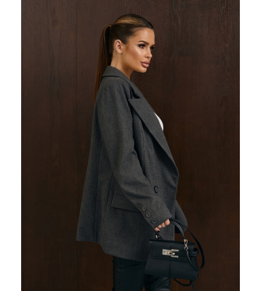 Серый классический пиджак из кашемира