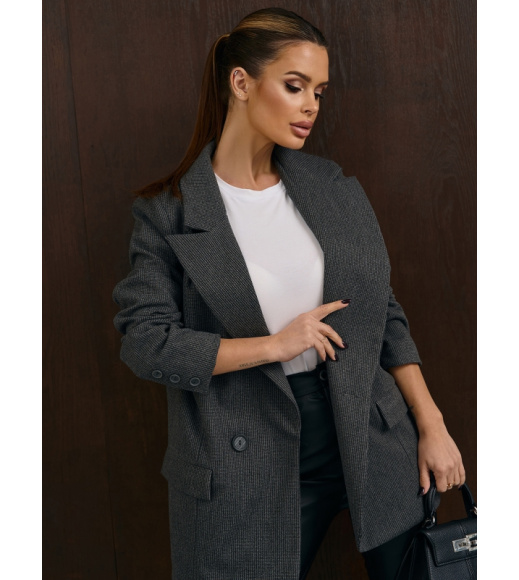 Серый классический пиджак из кашемира