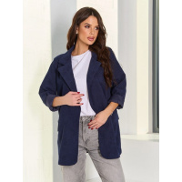 Темно-синий вельветовый пиджак свободного кроя