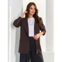 Коричневый удлиненный свободный пиджак