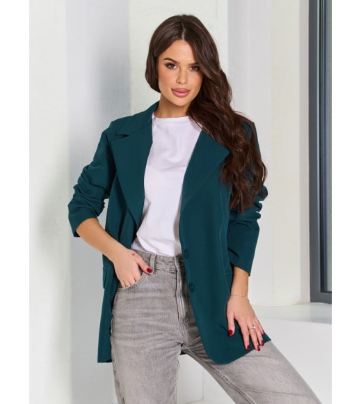 Темно-зеленый удлиненный свободный пиджак