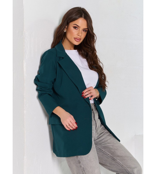 Темно-зеленый удлиненный свободный пиджак