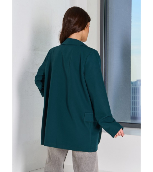 Темно-зеленый удлиненный свободный пиджак