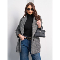 Серый твидовый пиджак с карманами