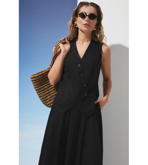 Черный женский жилет Seventeen 2274.6316