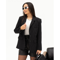 Черный классический пиджак в полоску
