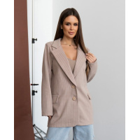 Бежевый классический пиджак в полоску