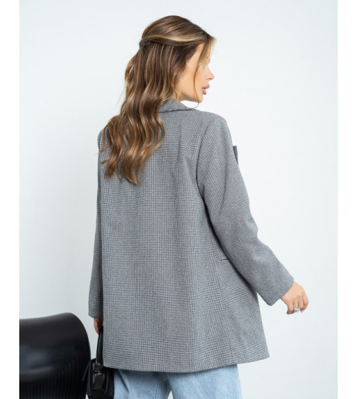 Серый удлиненный пиджак из шерсти
