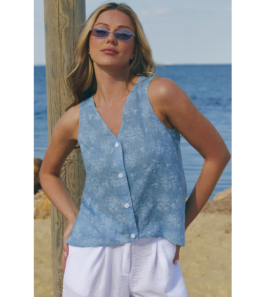 Голубой женский жилет Seventeen 2297.6405