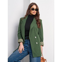 Вельветовый пиджак цвета хаки с карманами