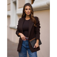 Темно-коричневый шерстяной пиджак классического кроя