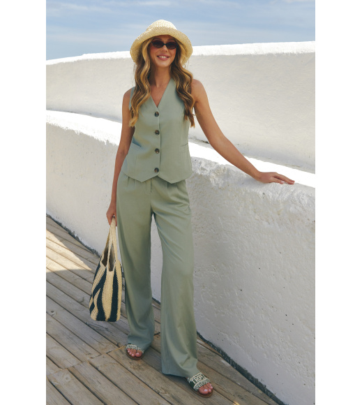 Оливковый женский жилет Seventeen 2381.6418