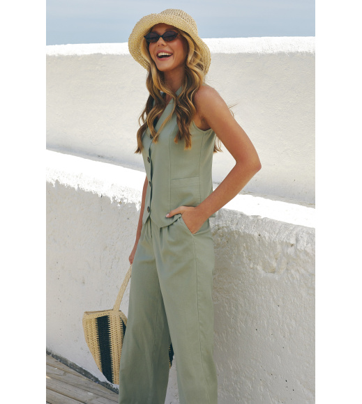 Оливковый женский жилет Seventeen 2381.6418