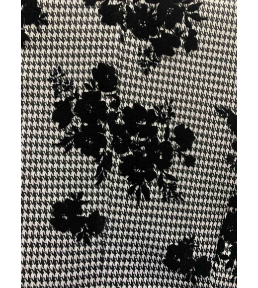 Жакет 1130.3224 сіра дрібна клітка з чорними квітами