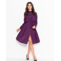 Фіолетове приталене плаття з кишенями