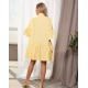 Желтое коттоновое свободное платье-рубашка
