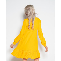 Жовта крепдешинова сукня з воланом
