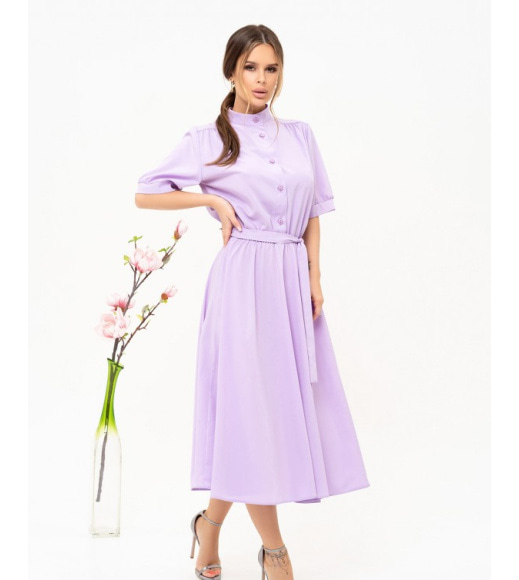 Бузкове плаття-сорочка міді довжини