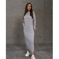 Длинное ангоровое платье светло-серого цвета