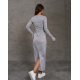Длинное ангоровое платье светло-серого цвета