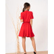 Красное платье-халат с пышной юбкой