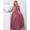Классическое розовое платье длиной в пол
