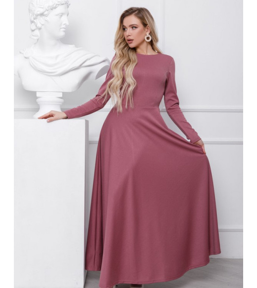 Классическое розовое платье длиной в пол
