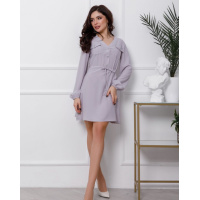 Серое платье-рубашка на кулиске