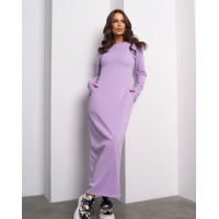 Сиреневое ангоровое платье макси длины