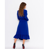 Яскраво-синя приталена сукня на гудзиках