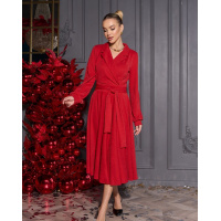 Красное платье-тренч с люрексом